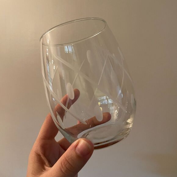 NWT 4pc Diamond Engraved Crystal Stemless Glassware - Picture 10 of 10